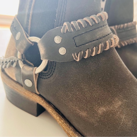 Free People Boots Stony Desert Boot Leather Washed Black Brown Booties western - Picture 5 of 9